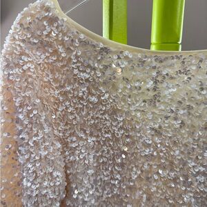 Commense Cream Sequin Top